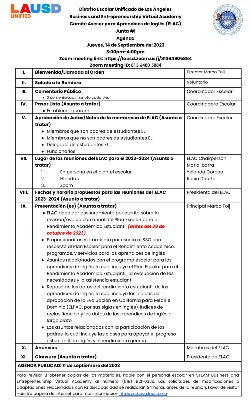 Agenda de ELAC