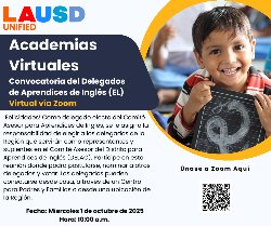Virtual Academy English Learner Delegate Convening Spanish Post